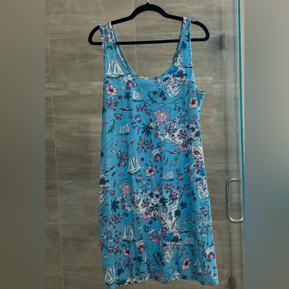 Lilly Pulitzer Newberri Tank Dress Amalfi Blue Lilly’s Roadtrip size large